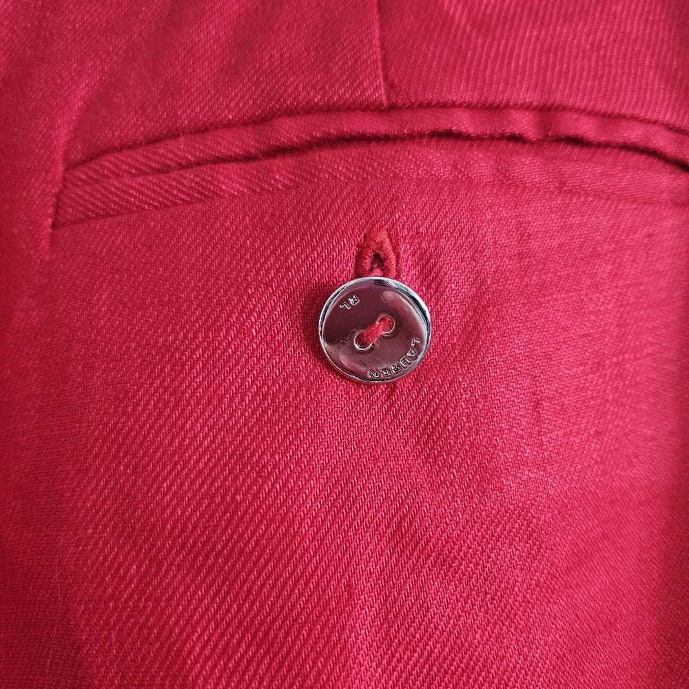 Vintage Ralph Lauren Red Linen Trousers - Picture 8 of 12